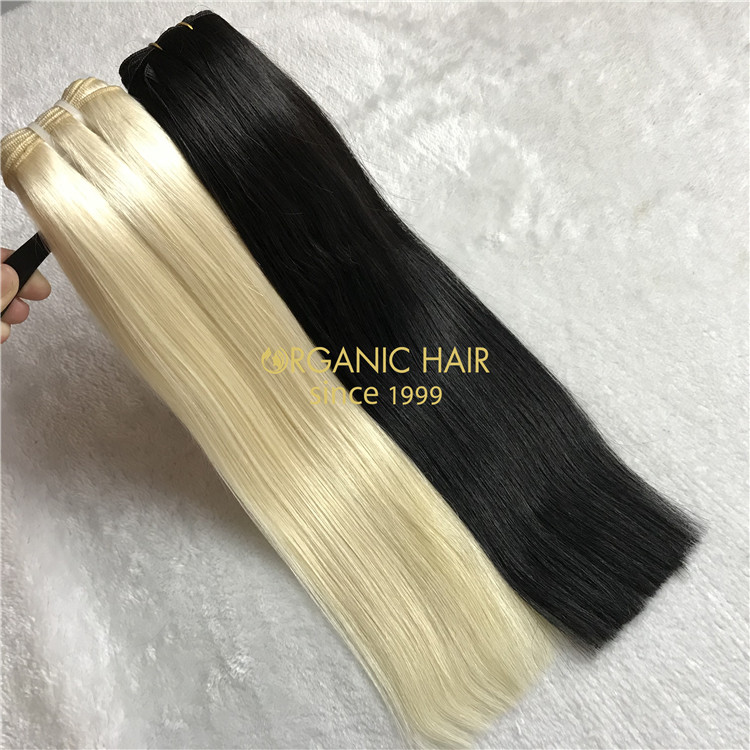 Best human hand tied weft #1Bcolor  VS human machine weft #60 color X117